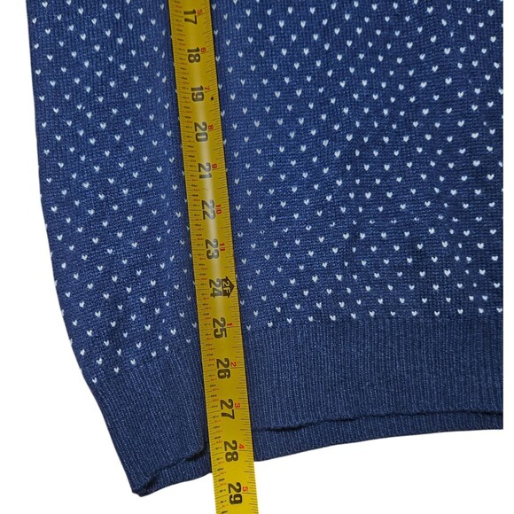Southern Tide Quarter Zip Sweater S Blue Fair Isle Nautical Holiday Wool Alpaca - Picture 9 of 11